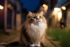 神经猫江湖逗趣：街头开心体验，我们一起围住它