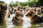 近百只猫水塘意外溺水，大冒险救援见证爱心力量