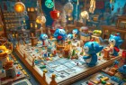 哆啦A梦奇幻世界棋牌桌游 & 建筑工地模拟器：创意体验挑战梦想之旅