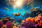 神秘海域色彩交融：海绵宝宝的蔚蓝梦想之旅
