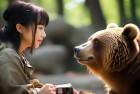 女饲养员与棕熊：挑战与和解的温馨动物园故事