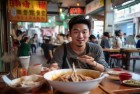 网友吃面偶遇陈小春，明星陈小春吃面照曝光成网红打卡地