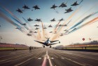 雷霆战机表演赛：蔚蓝天空中的速度与激情体验