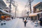 日本街头十年一遇大雪：体验惊喜与冬日风情