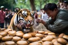 东北虎园游客喂虎搞笑：老虎圆滚滚成萌宠