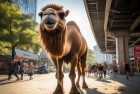 高架桥下拴了只骆驼，街头骆驼奇遇，城市骆驼惊喜